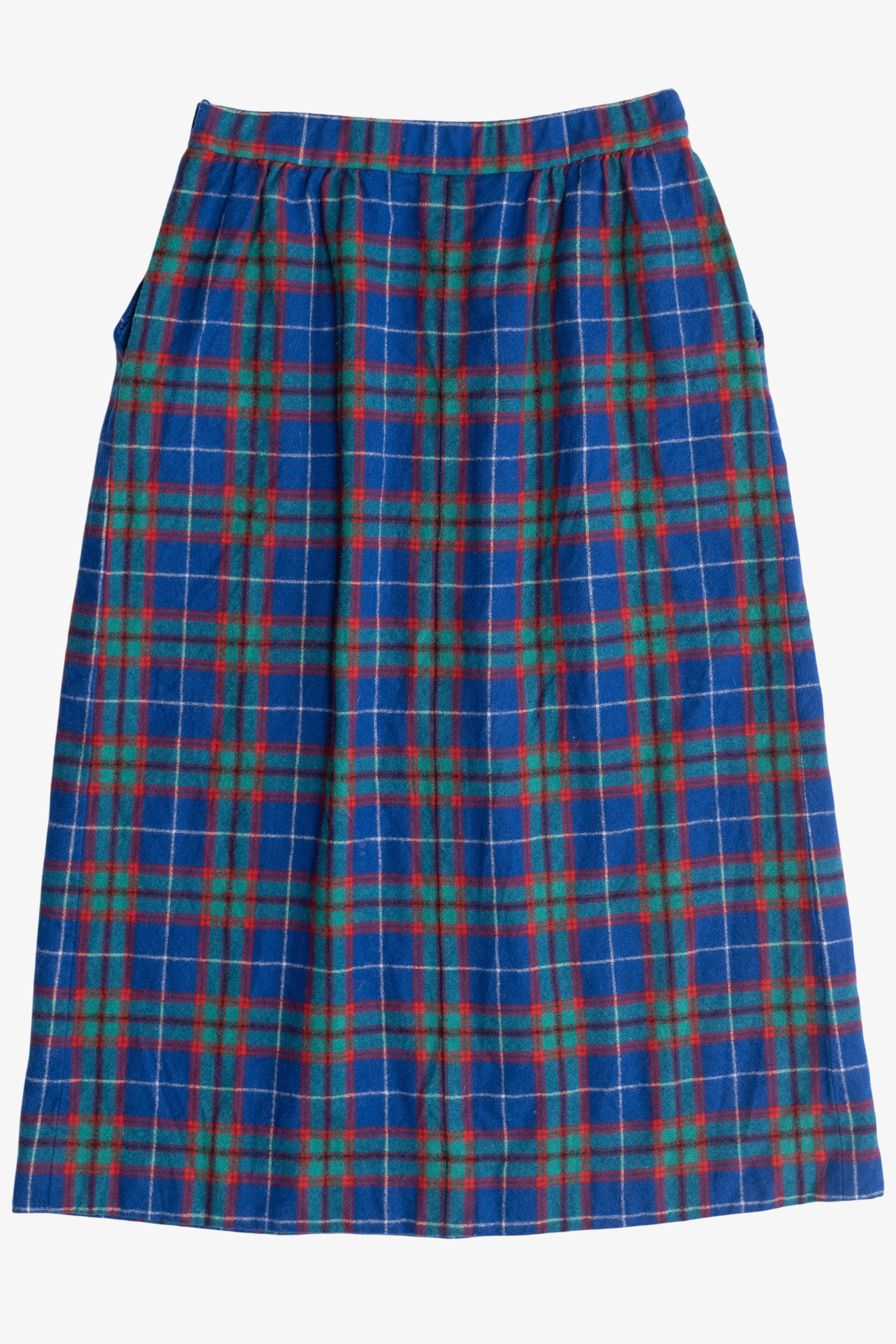 Vintage Pendleton Plaid Wool Midi Skirt (1980s)