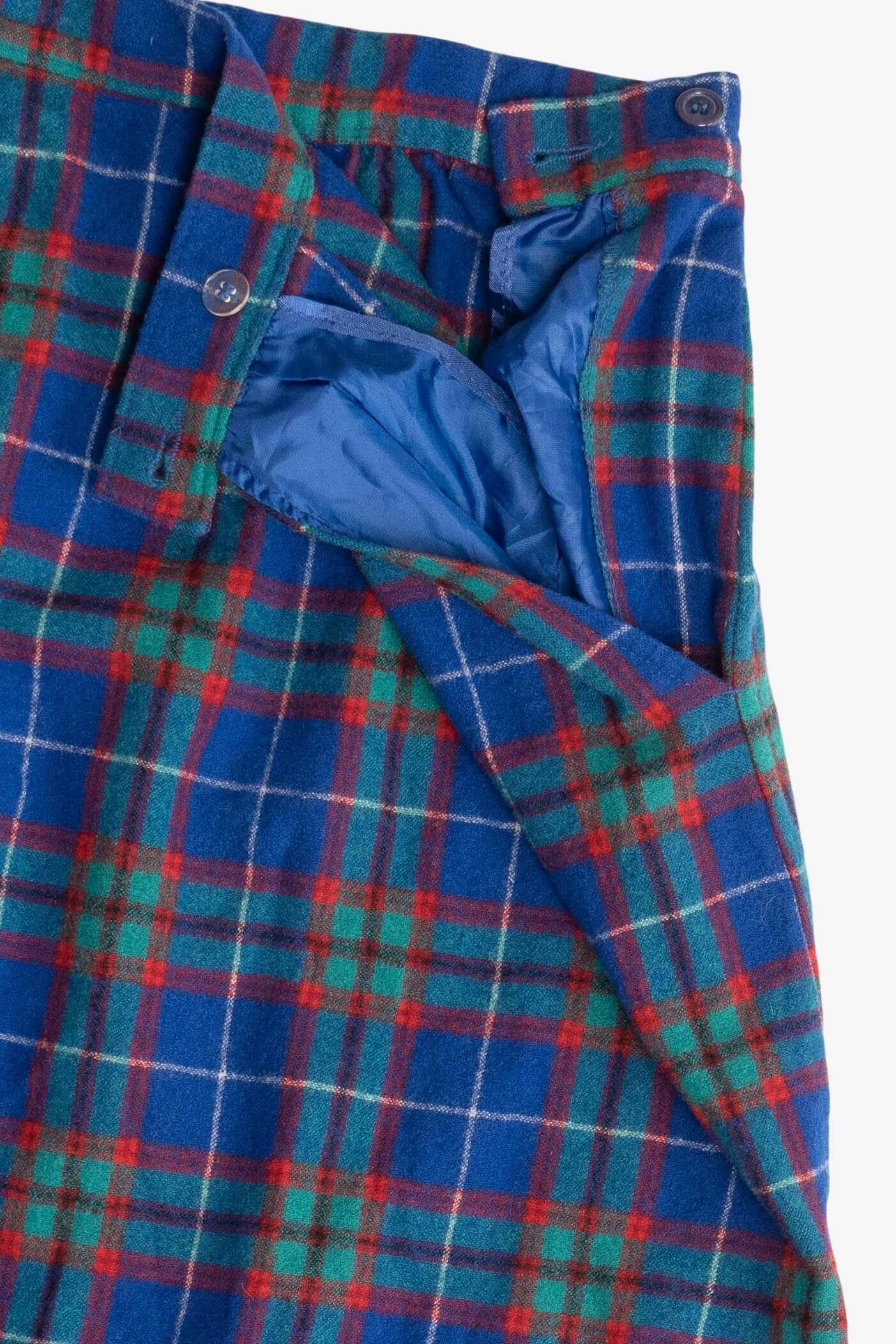 Vintage Pendleton Plaid Wool Midi Skirt (1980s)