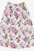 Vintage White Beldoch Popper Floral Skirt (1980s)