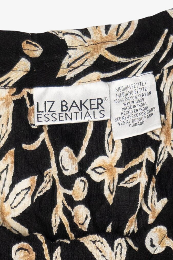 Vintage Black Floral Liz Baker Essentials Skirt (1990s)