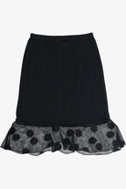 Vintage Polka Dot Peplum Mesh Midi Skirt (1990s)