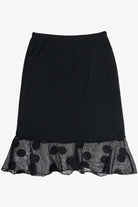 Vintage Polka Dot Peplum Mesh Midi Skirt (1990s)