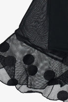 Vintage Polka Dot Peplum Mesh Midi Skirt (1990s)