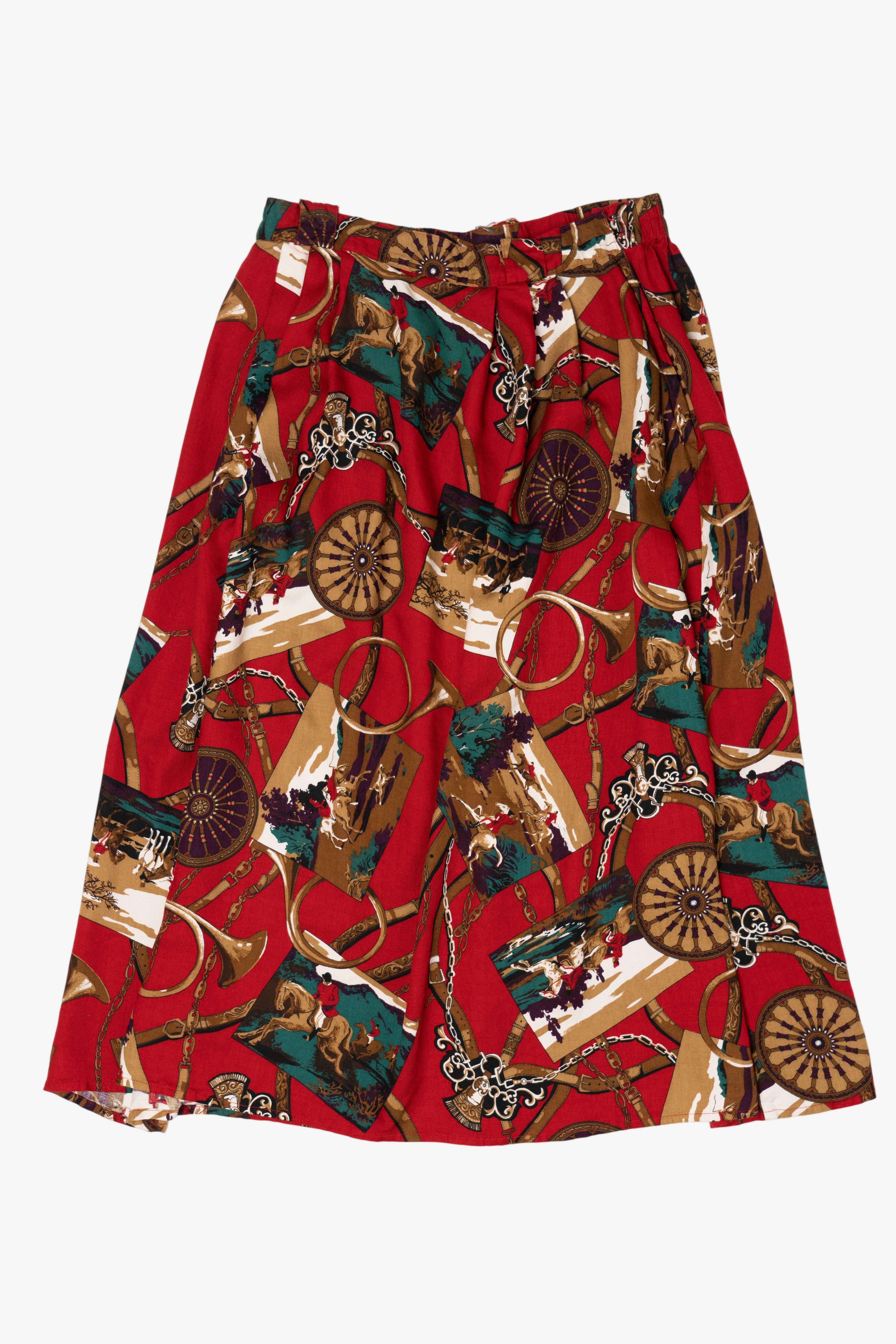 Vintage Red Chaus Horse Riding Skirt (1990s)