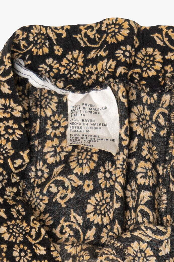 Vintage Black And Yellow Floral Maxi Skirt (1990s)