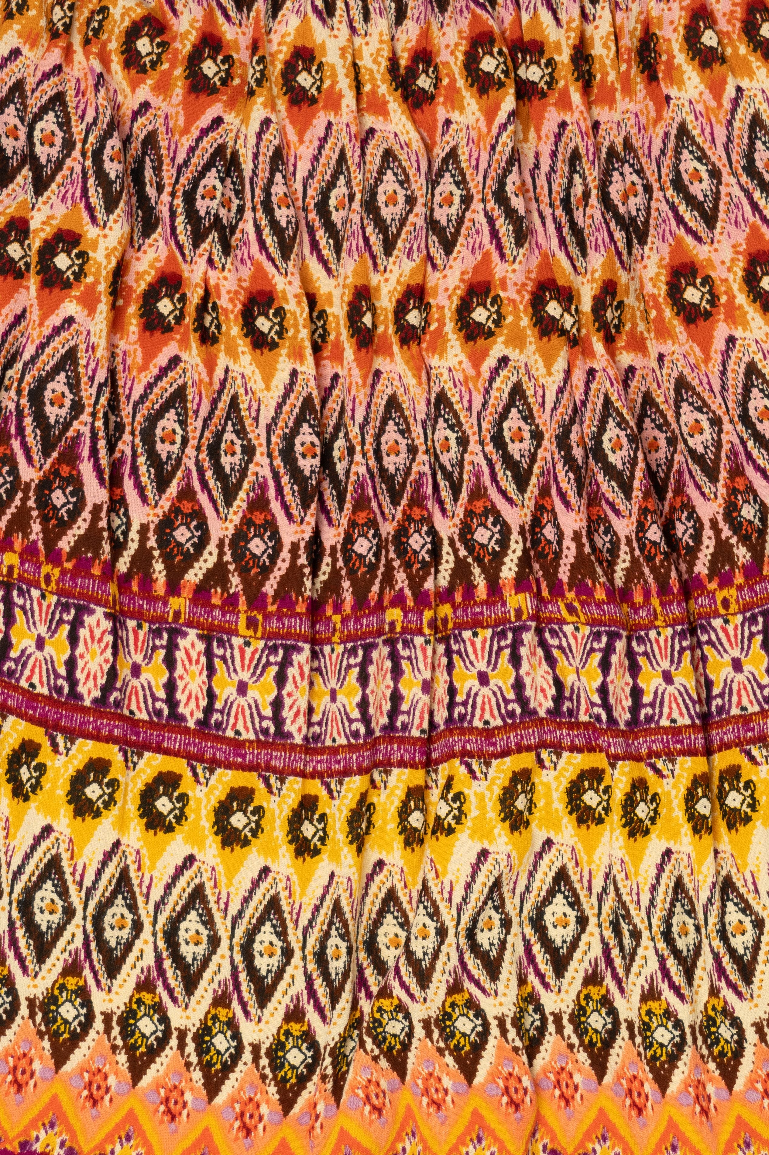 Vintage Orange Chaudry Maxi Skirt (1990s)