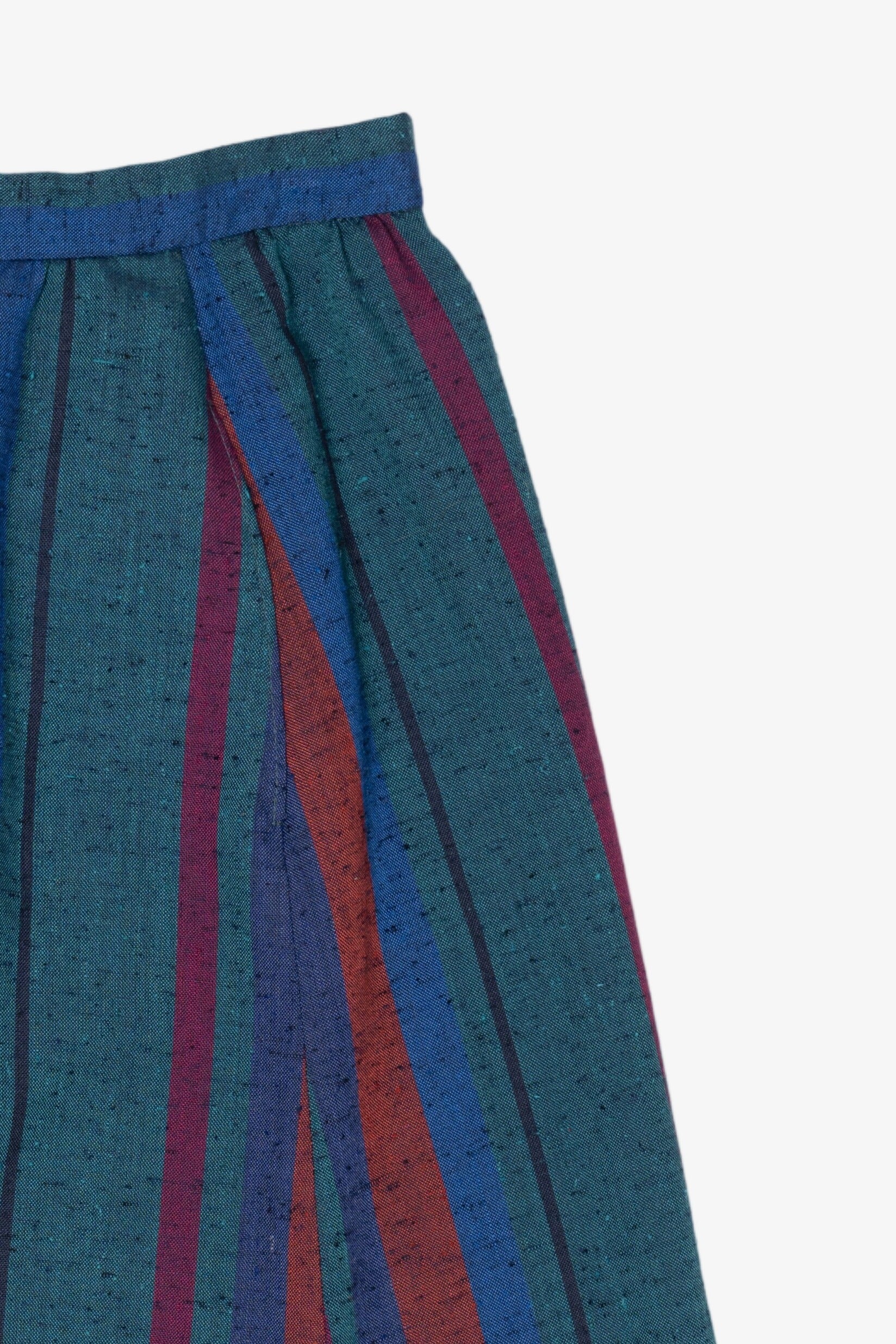 Vintage Striped Teal Gordon Of Philadelphia Skirt (1970s)