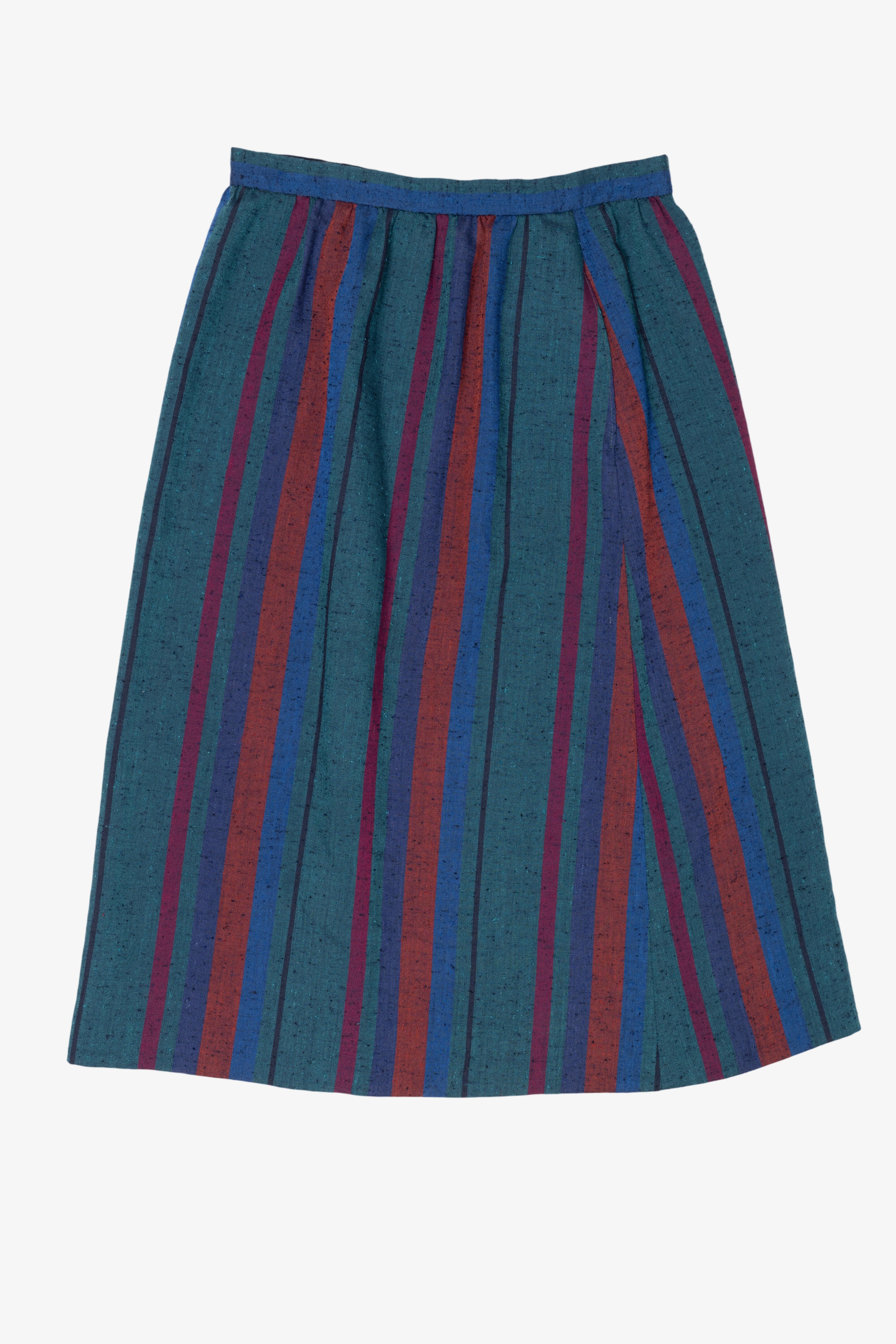 Vintage Striped Teal Gordon Of Philadelphia Skirt (1970s)