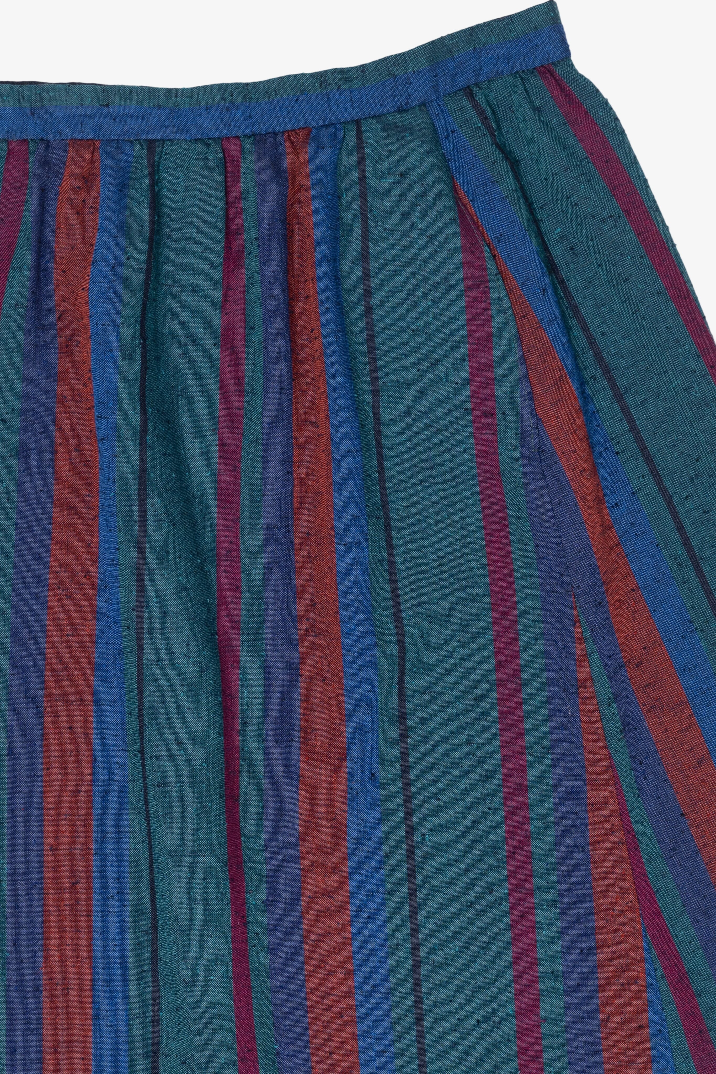 Vintage Striped Teal Gordon Of Philadelphia Skirt (1970s)