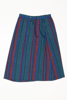 Vintage Striped Teal Gordon Of Philadelphia Skirt (1970s)