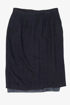 Vintage Navy Blue Midi Pencil Skirt (1990s)