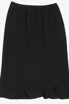 Vintage Black Ruffled Hem Midi Skirt (1990s)