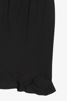 Vintage Black Ruffled Hem Midi Skirt (1990s)