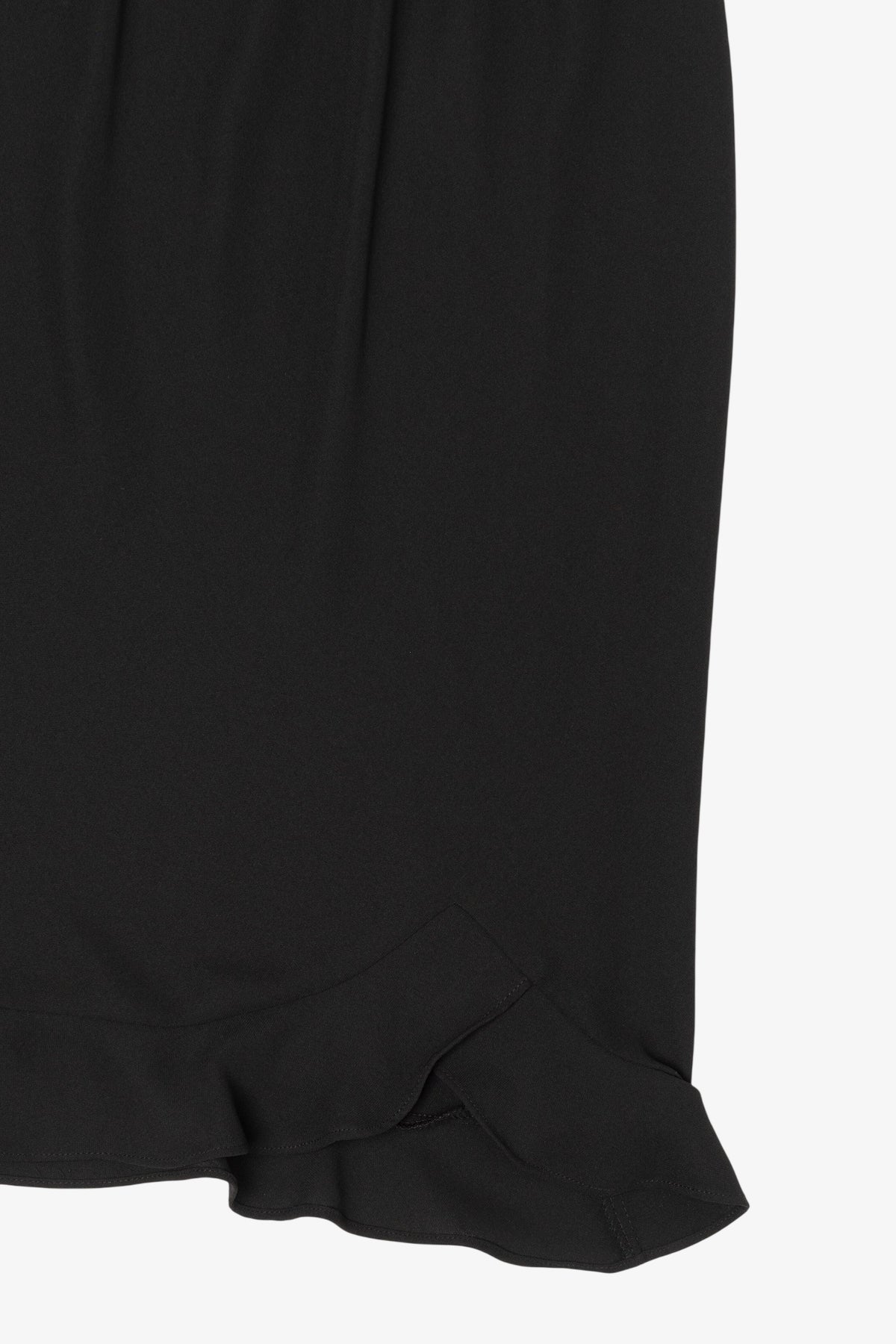 Vintage Black Ruffled Hem Midi Skirt (1990s)