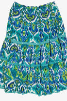 Vintage Blue Notations Tiered Maxi Skirt (1990s)