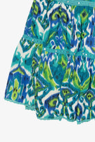Vintage Blue Notations Tiered Maxi Skirt (1990s)