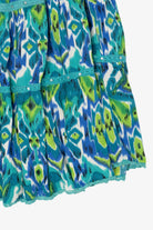 Vintage Blue Notations Tiered Maxi Skirt (1990s)