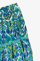 Vintage Blue Notations Tiered Maxi Skirt (1990s)