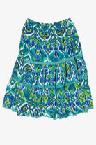 Vintage Blue Notations Tiered Maxi Skirt (1990s)