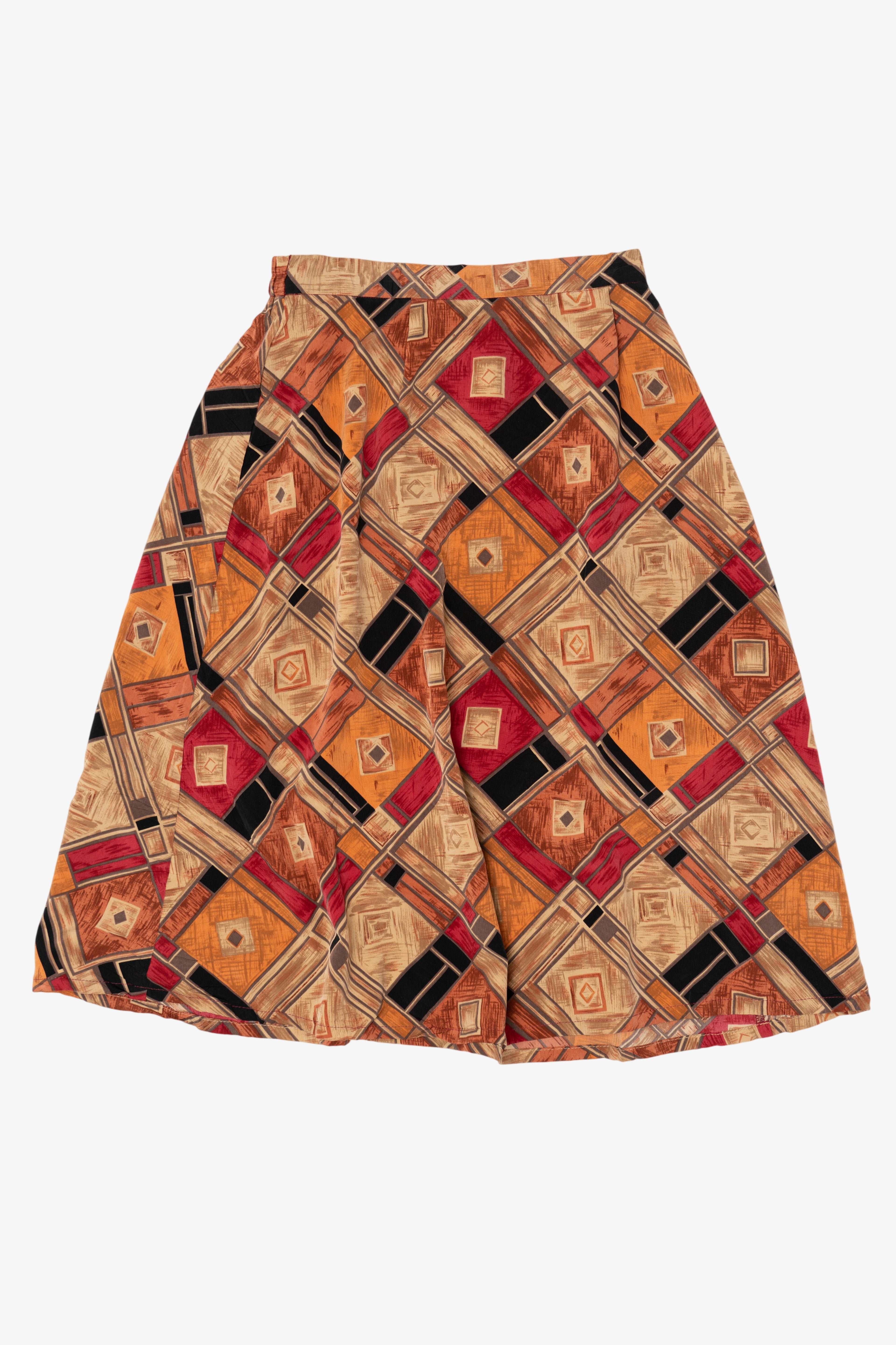 Vintage Orange J.G Hook Geometric Skirt (1990s)