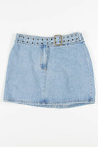 Belt Front Mini Denim Skirt (sz. 14)