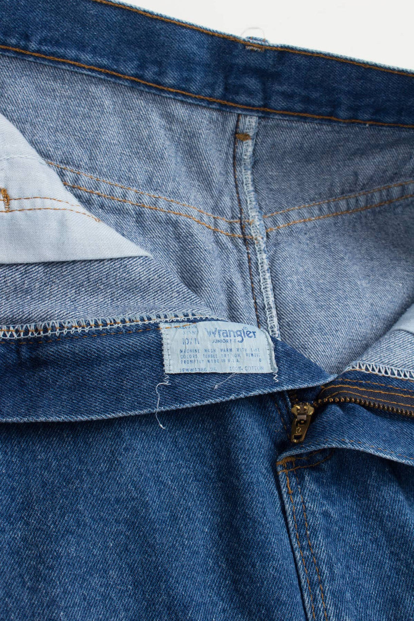 Pleated Detail Wrangler Midi Denim Skirt (sz. 10/11)