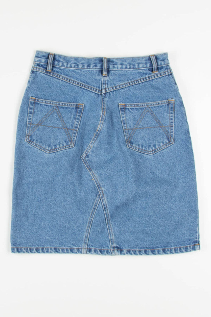 Embroidered Roses Pencil Denim Skirt (sz. 10)