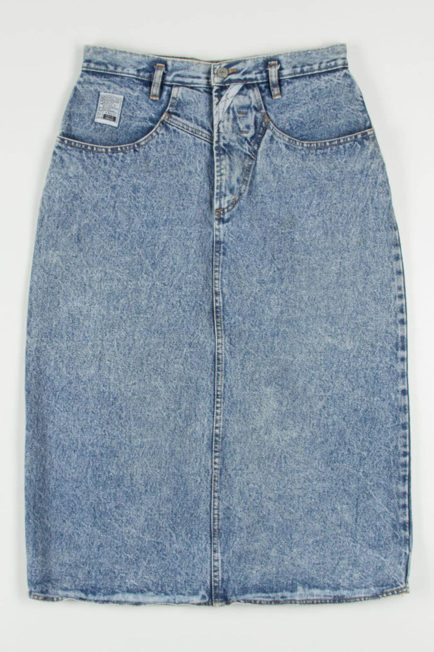 Vintage Jordache Acid Washed Denim Skirt (sz. 14)
