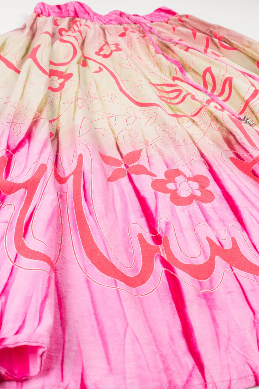 Vintage Pink Ombre Hippie Maxi Skirt 495