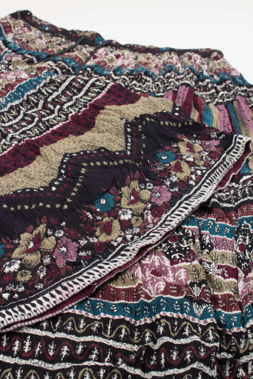 Vintage Crinkle Hippie Maxi Skirt 499