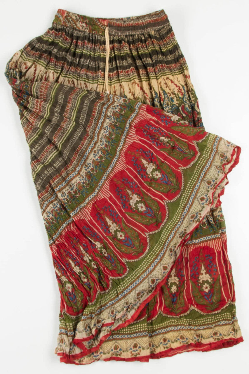 Vintage Crinkle Hippie Maxi Skirt 500