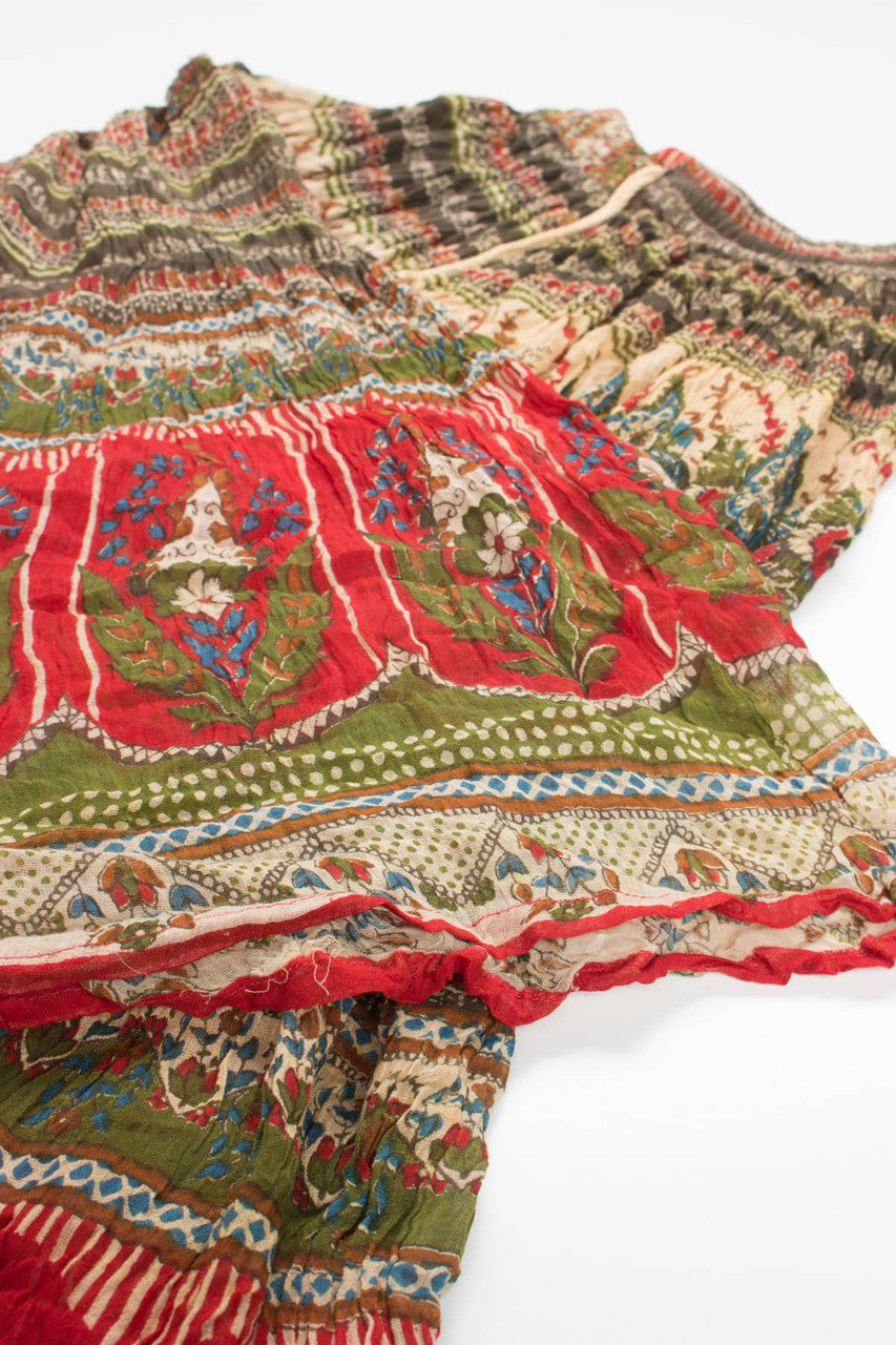 Vintage Crinkle Hippie Maxi Skirt 500