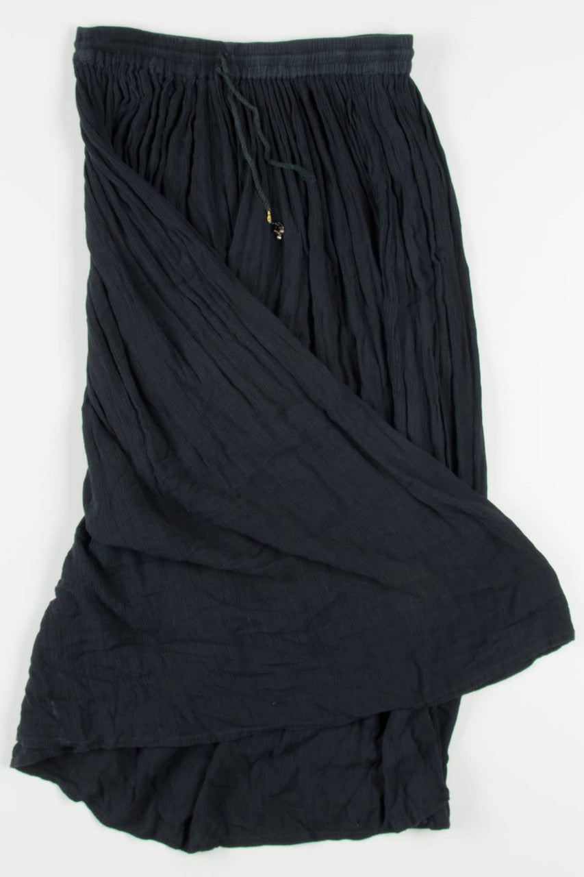 Vintage Black Hippie Maxi Skirt 509
