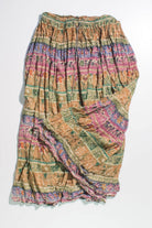 Flower Detailing Vintage Hippie Maxi Skirt