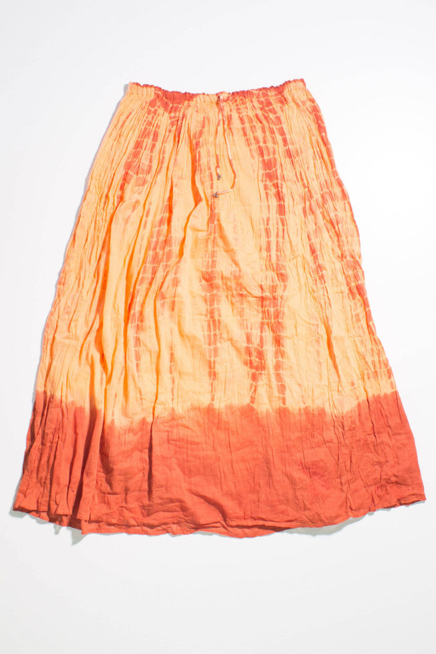 Orange Tye-Die Maxi Hippie Skirt