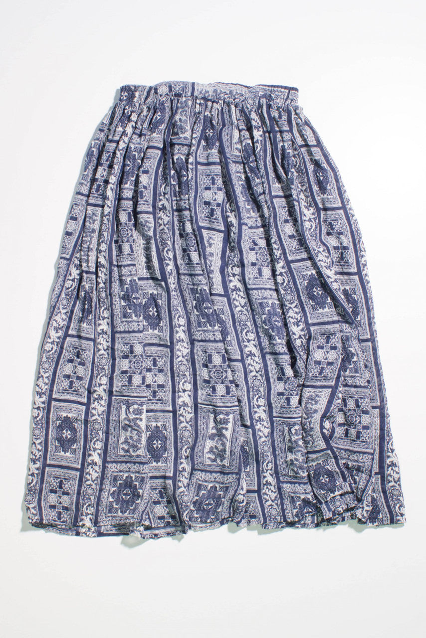 Vintage Patterned Maxi Skirt