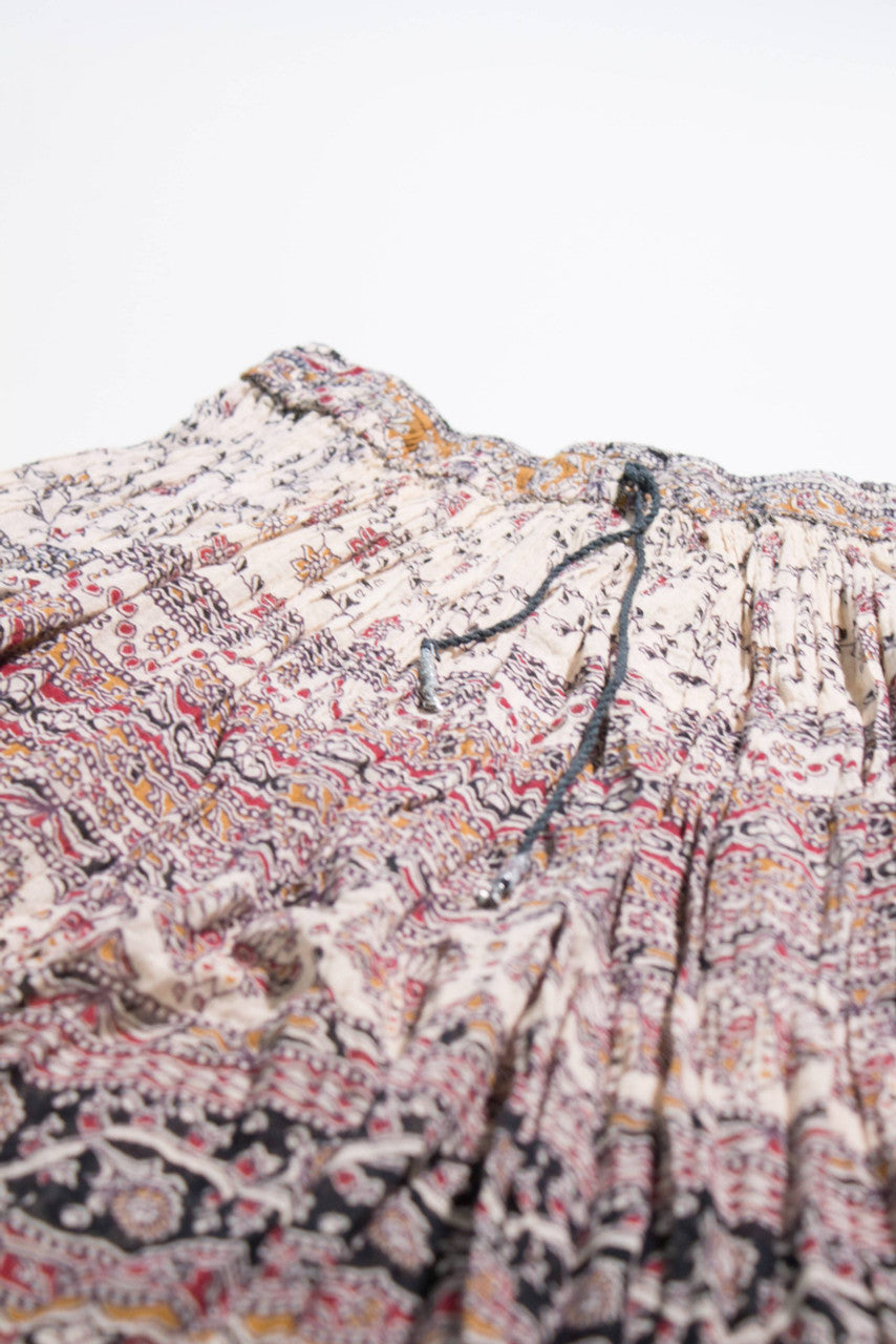 Vintage Elephant Pattern Maxi Skirt