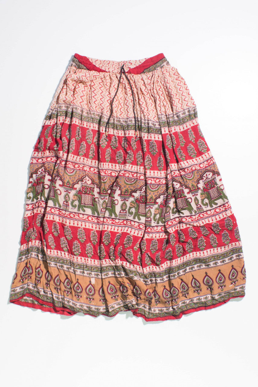 Vintage Elephant Maxi Skirt