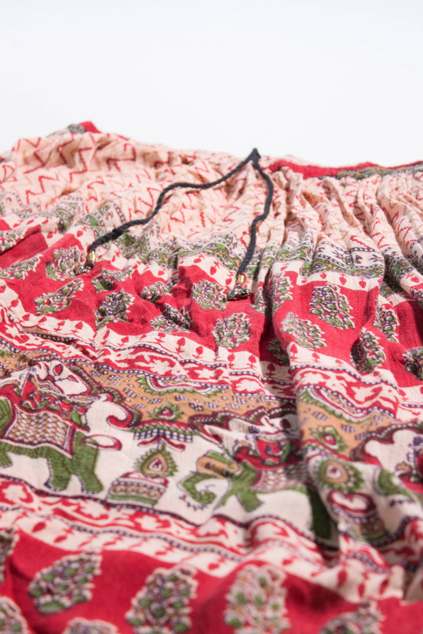 Vintage Elephant Maxi Skirt