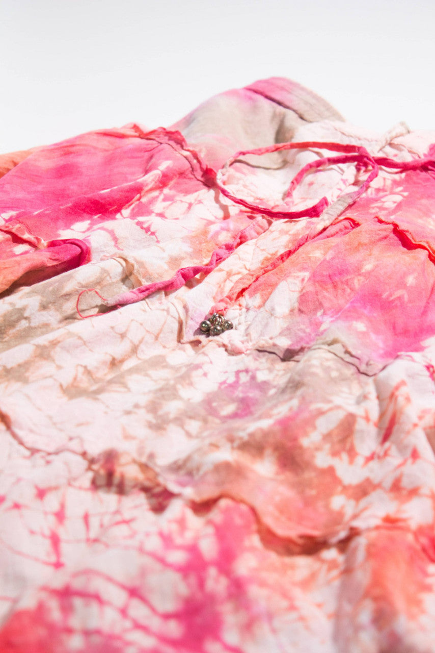 Vintage Pink Tie-Dye Maxi Skirt