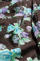 Vintage Floral Black Maxi Skirt