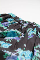 Vintage Floral Black Maxi Skirt