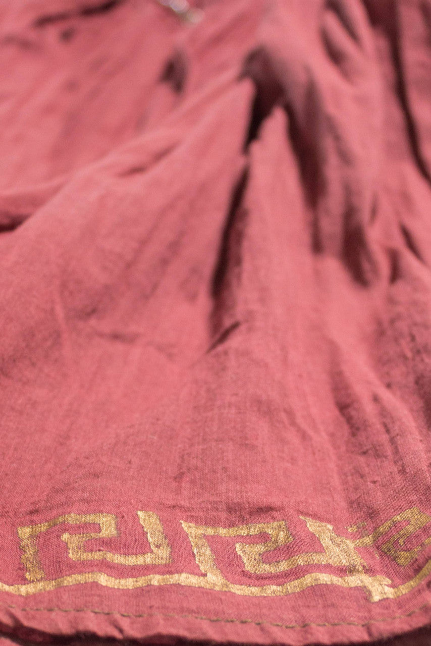 Vintage Burnt Orange Hippie Maxi Skirt