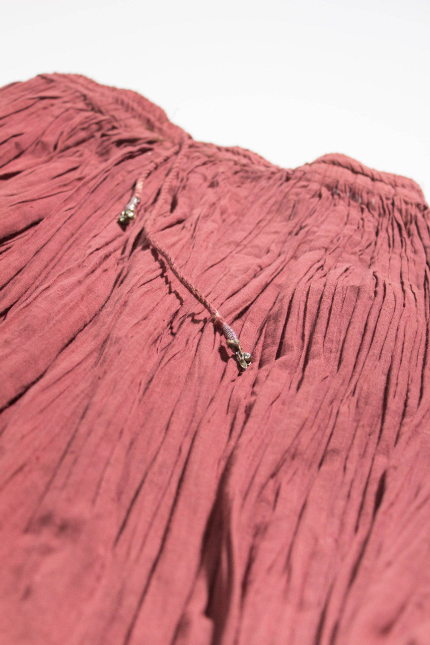 Vintage Burnt Orange Hippie Maxi Skirt