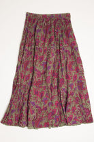 Reversible Floral & Olive Festival Maxi Skirt 534
