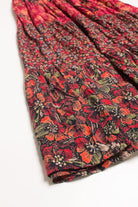 Red Floral Crepe Festival Maxi Skirt 535