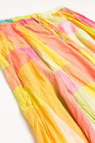 Bright Yellow Checkered Patchwork Festival Maxi Skirt 536