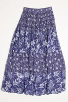 Blue Tropical Floral Festival Maxi Skirt 538