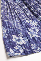 Blue Tropical Floral Festival Maxi Skirt 538