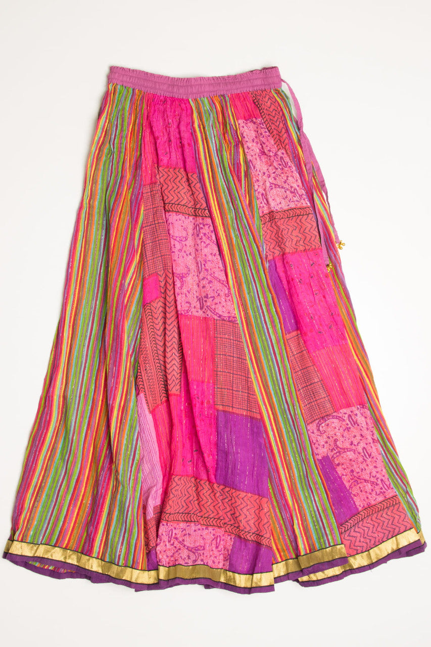 Pink Patchwork Festival Maxi Skirt 539